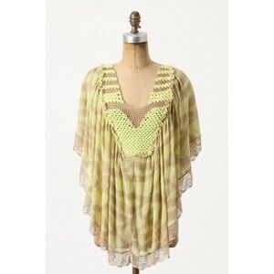 Anthropologie CECILIA PRADO Stitched Origami Pullover Kimono Crochet Knit Small
